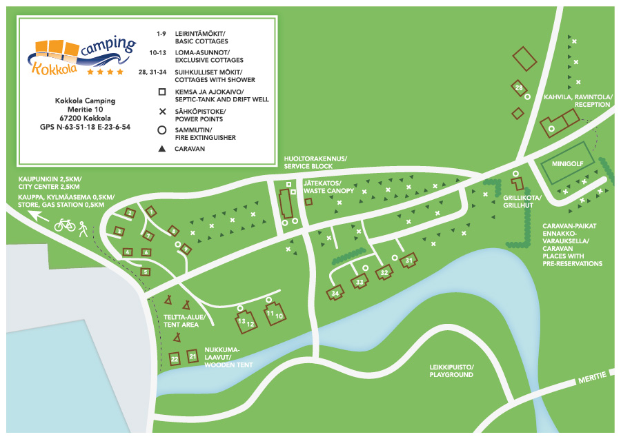 Kokkola-Camping area map